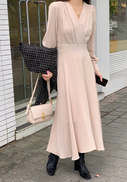 Women's A-Line Midi Party Dress for Autumn (10)