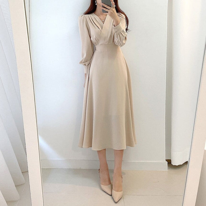Women's A-Line Midi Party Dress for Autumn (3)