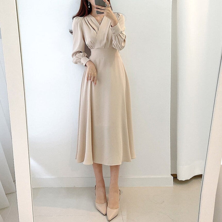 Women's A-Line Midi Party Dress for Autumn (4)