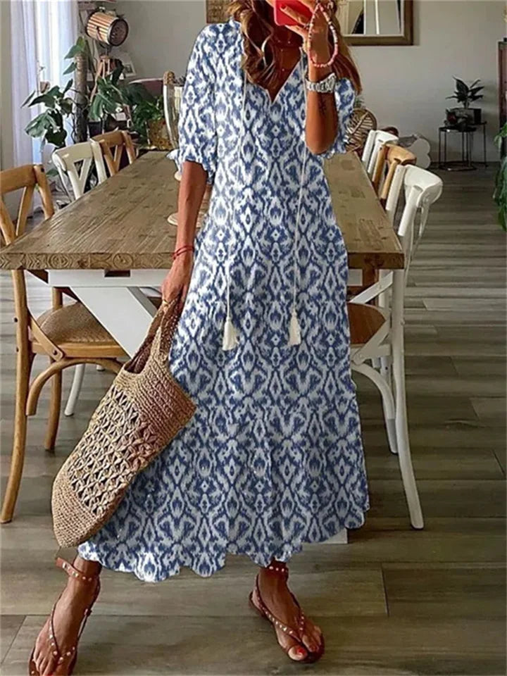 Women's Airy Maxi Summer Dress in Blue