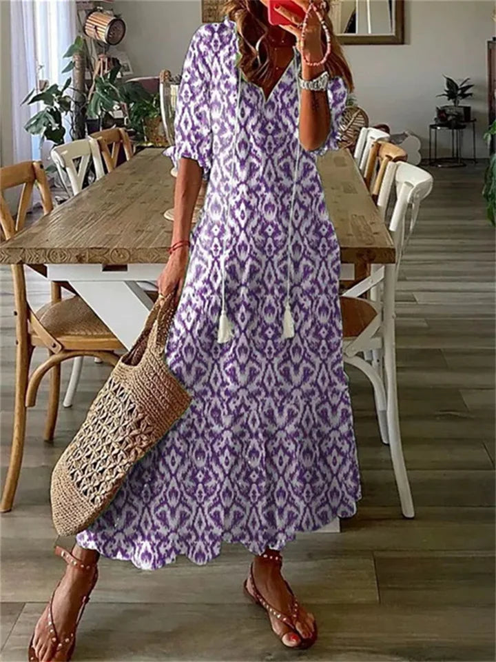 Women's Airy Maxi Summer Dress in Purple