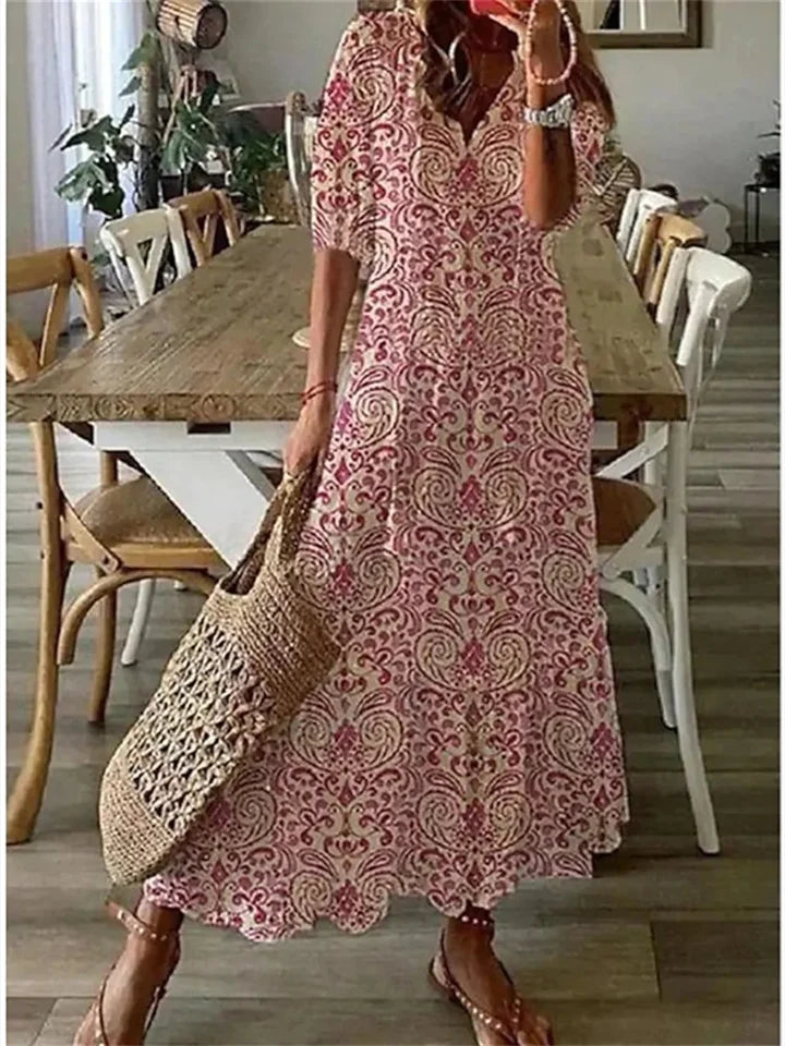 Women's Airy Maxi Summer Dress in Red