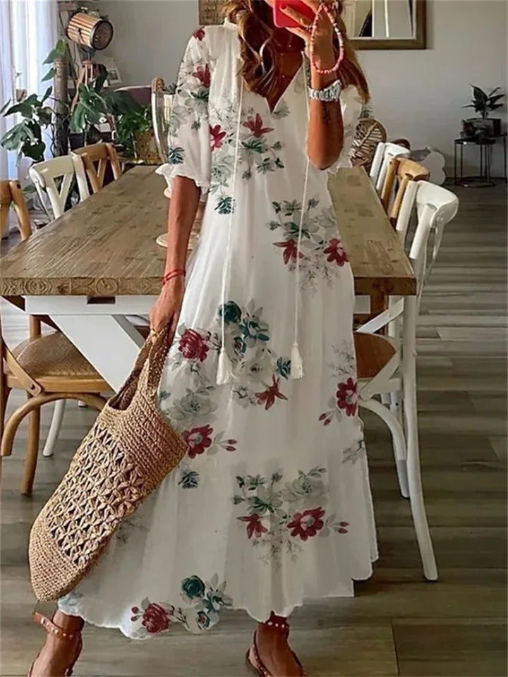 Women's Airy Maxi Summer Dress in White