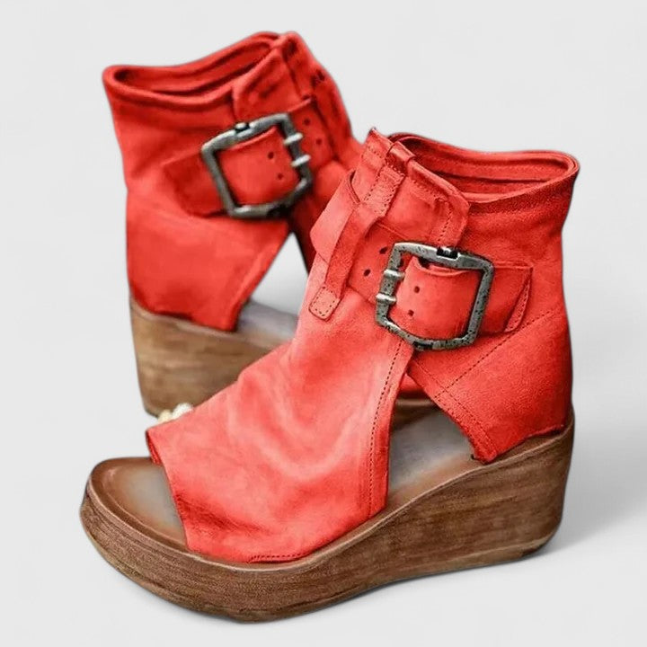 Women's Ankle Boots for Autumn Outfits in Red