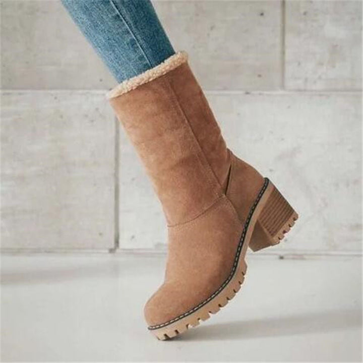 Women's Ankle Boots with Cozy Fleece in Brown