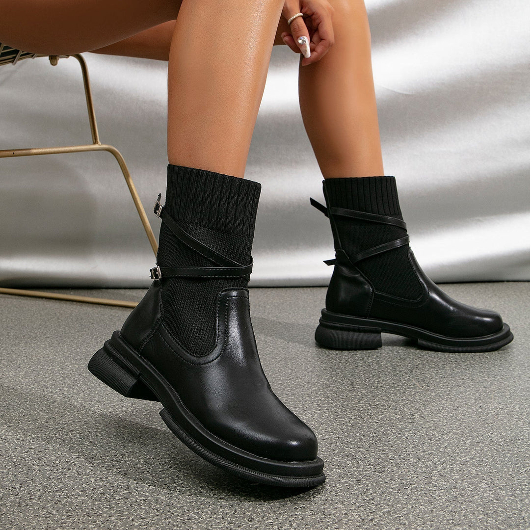 Women's Autumn Ankle Boots with Wrap-Straps (6)