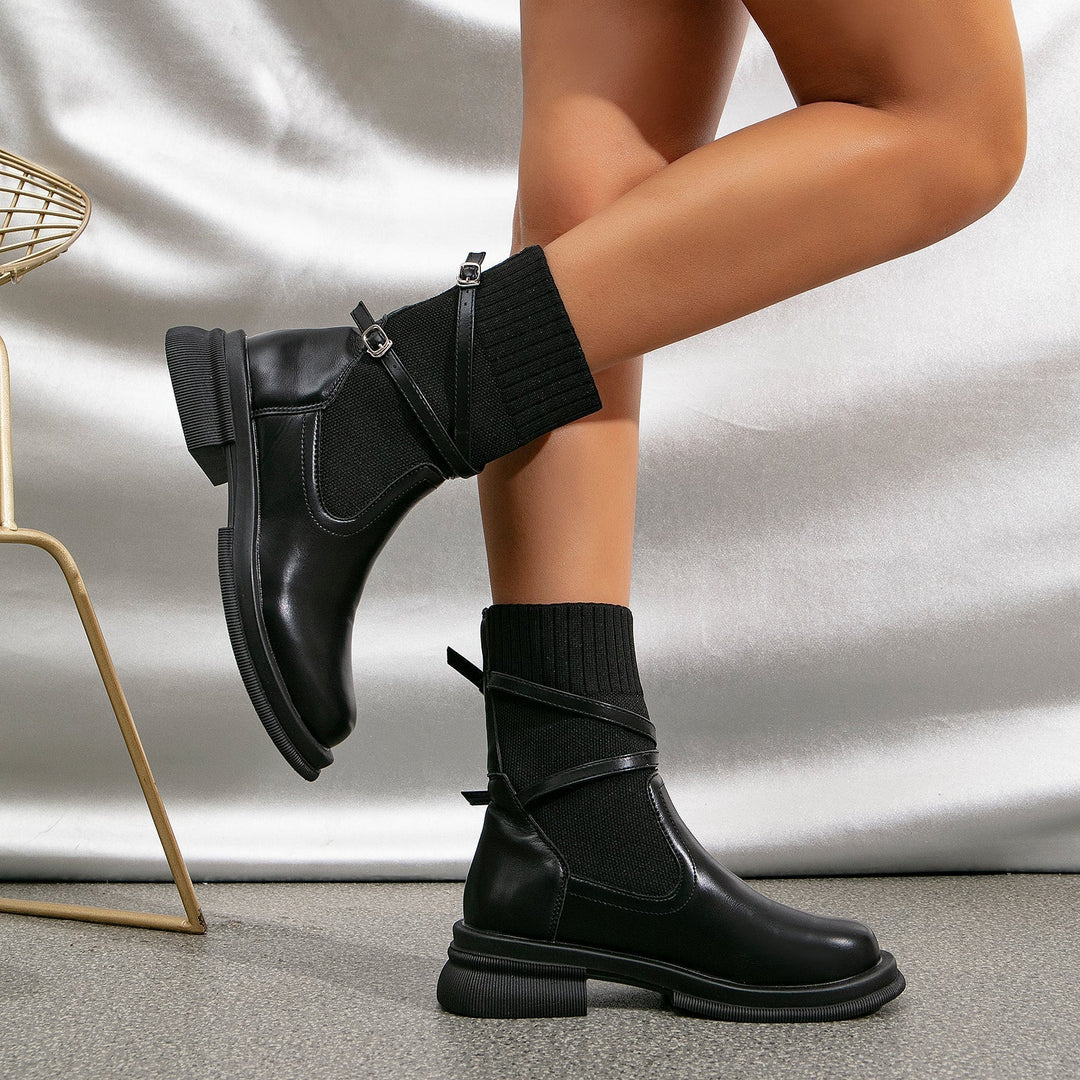 Women's Autumn Ankle Boots with Wrap-Straps (8)