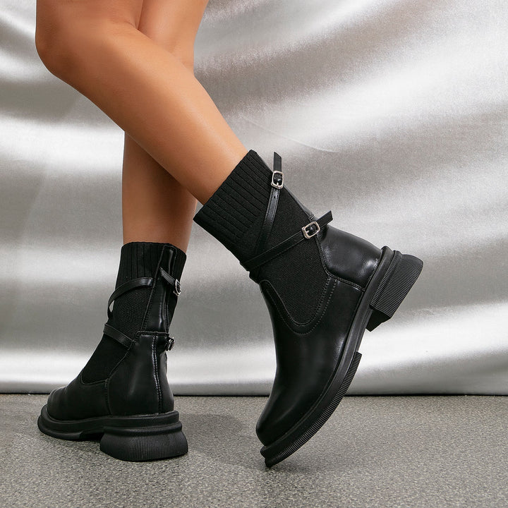 Women's Autumn Ankle Boots with Wrap-Straps (9)