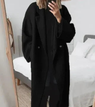 Women's Autumn Coat Contemporary Relaxed Fit in Black