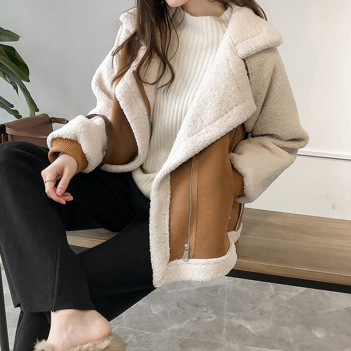 Women's Autumn Jacket in Plush Shearling-Pile (3)