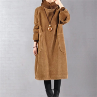 Penelope | Women's Autumn Roll-Neck Midi Jumper Dress