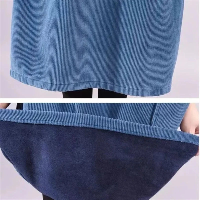 Women's Autumn Roll-Neck Midi Jumper Dress (5)