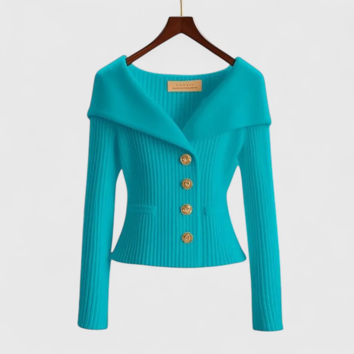 Women's Black Cardigan in Elegant Knit in Blue