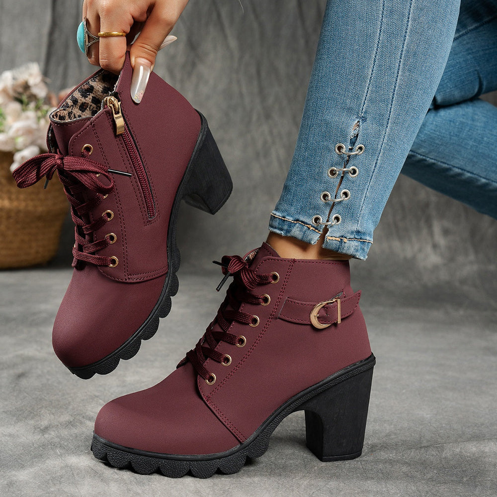 Women's Black Knee High Boots with Zip (2)