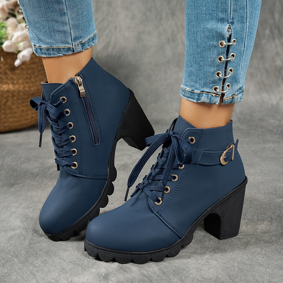 Women's Black Knee High Boots with Zip (5)