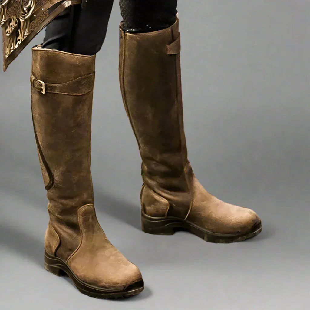Women's Black Knee-High Riding Boots (7)