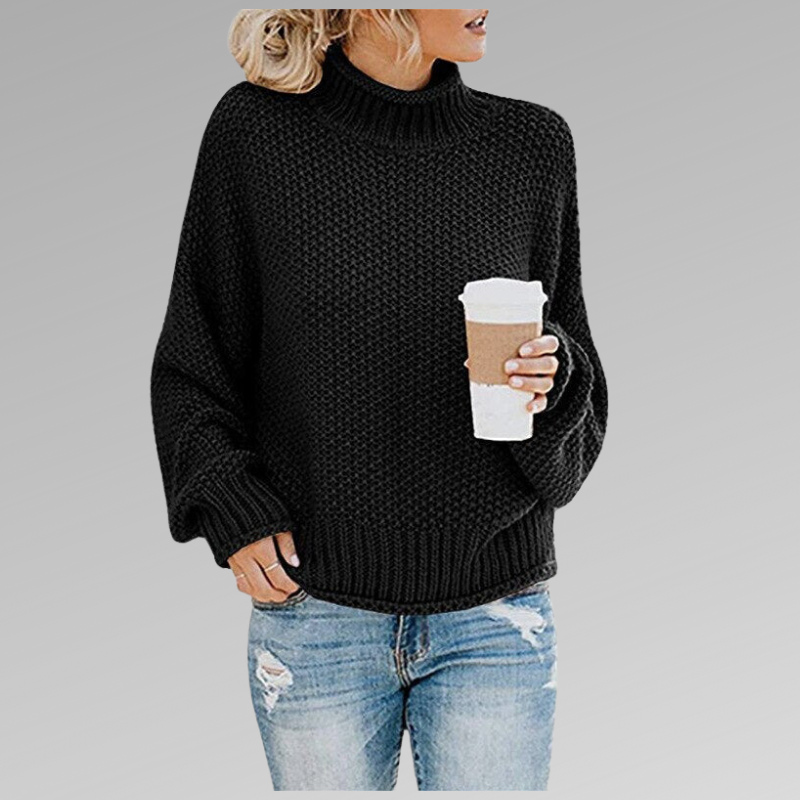 Women's Black Knit Cardigan for Christmas in Black