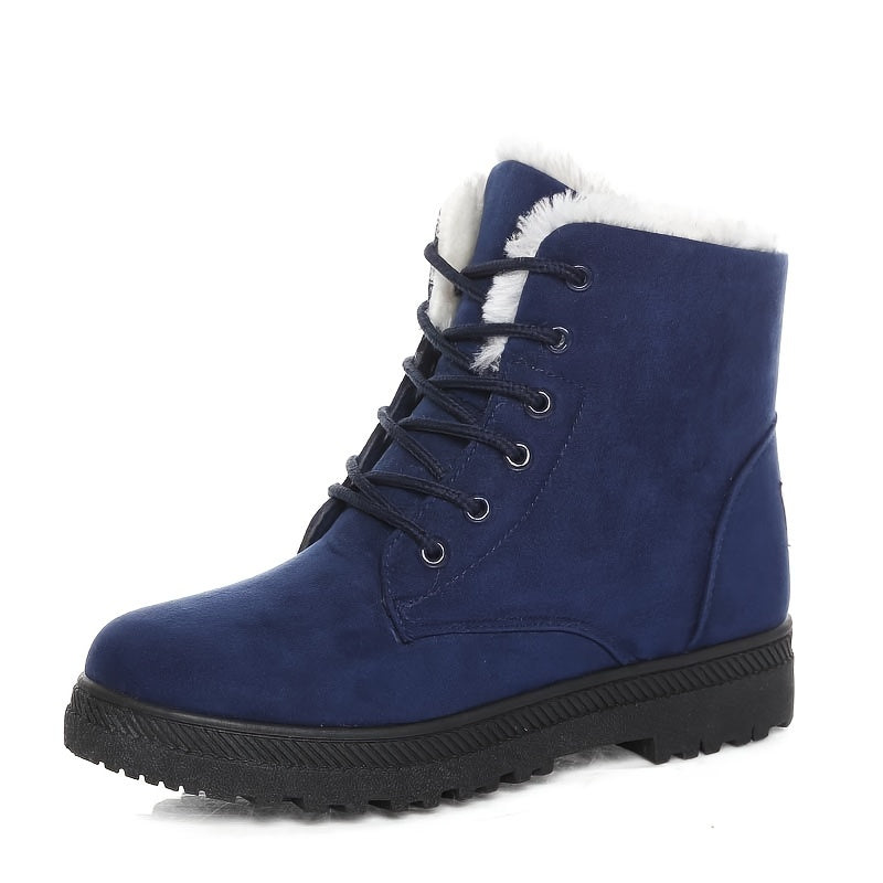 Women's Black Lace-Up Winter Ankle Boots (6)