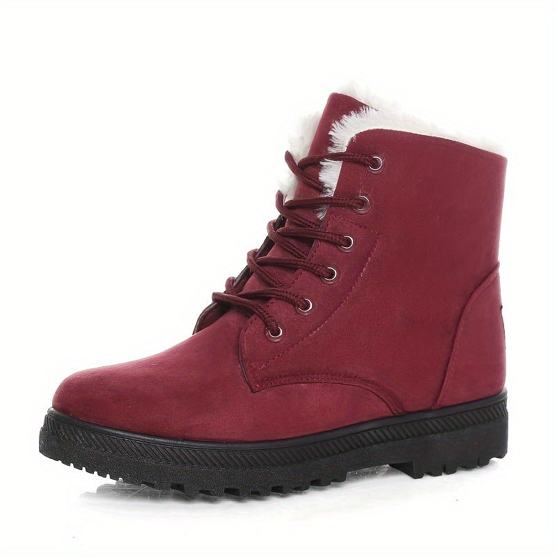 Women's Black Lace-Up Winter Ankle Boots (8)