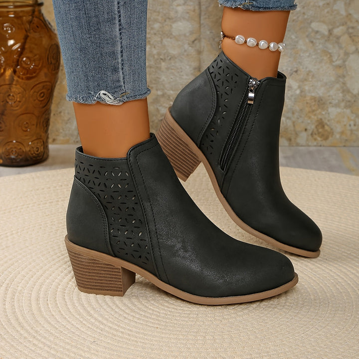 Women's Black Slip-On Ankle Boots