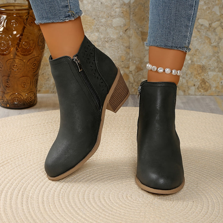 Women's Black Slip-On Ankle Boots (12)