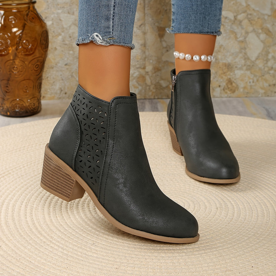 Women's Black Slip-On Ankle Boots (8)