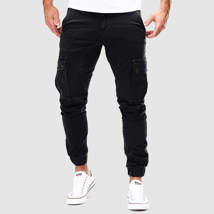 Women's Black Wide Leg Cargo Joggers in Black