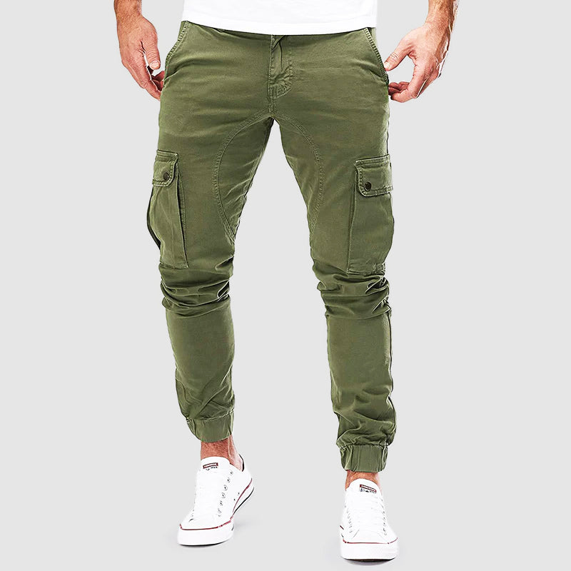 Women's Black Wide Leg Cargo Joggers in Green