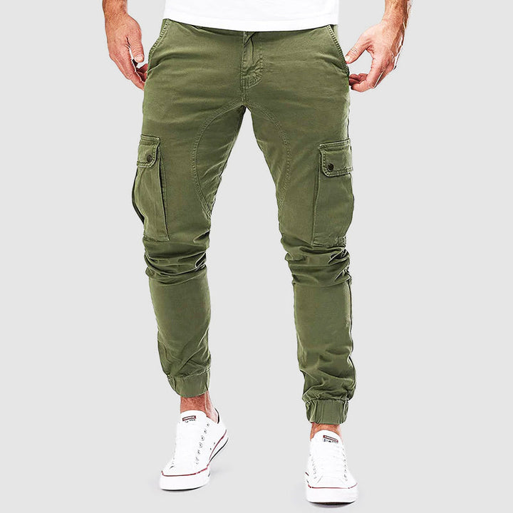 Women's Black Wide Leg Cargo Joggers in Green