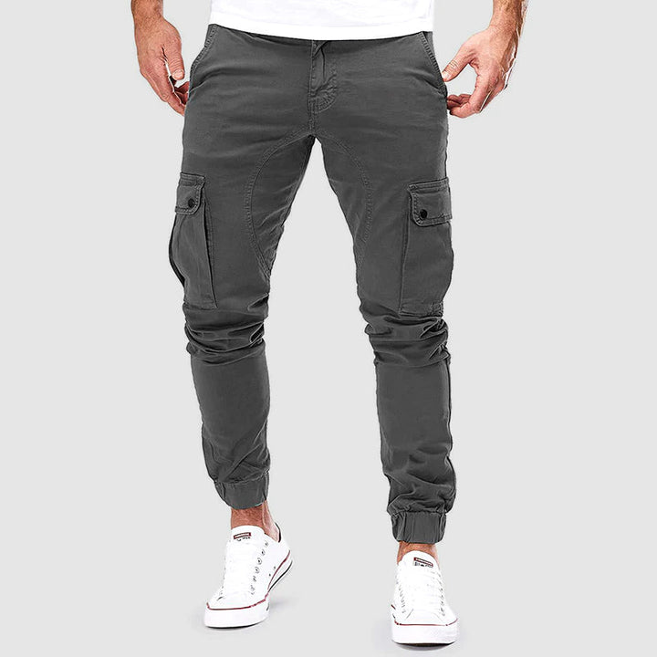 Women's Black Wide Leg Cargo Joggers in Grey