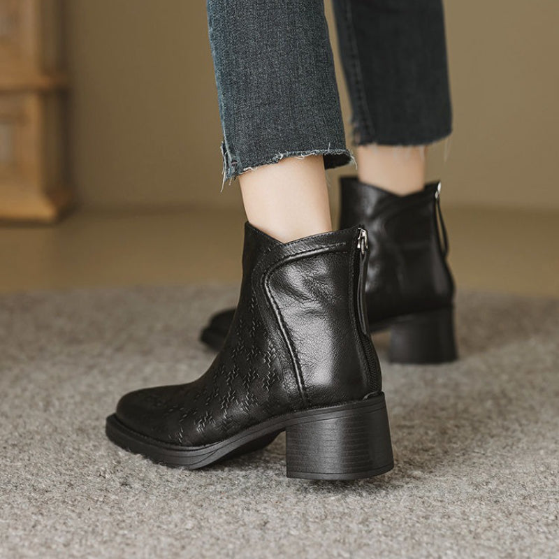 Women's Block Heel Ankle Boots in Vegan Leather (11)