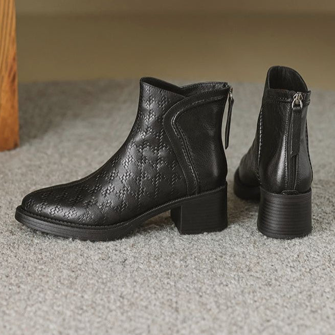 Women's Block Heel Ankle Boots in Vegan Leather (12)