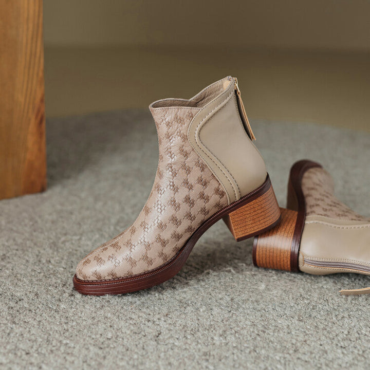 Women's Block Heel Ankle Boots in Vegan Leather (4)