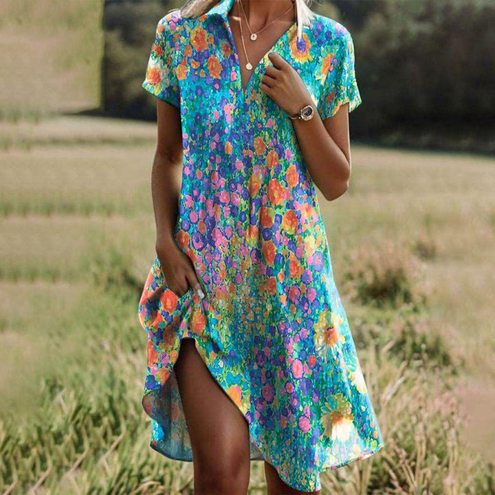 Women's Boho Dress for Summer Beach Days in Mehrfarbig