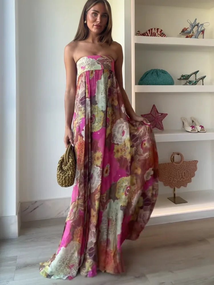 Women's Boho Floral Maxi Dress for Wedding Guests (2)