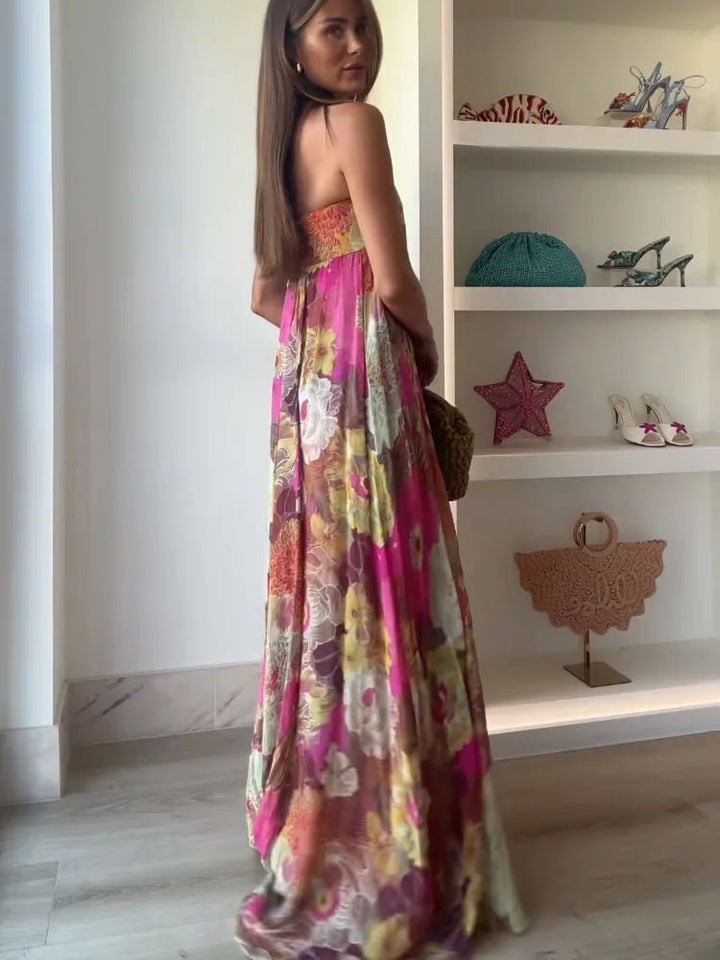Women's Boho Floral Maxi Dress for Wedding Guests (5)