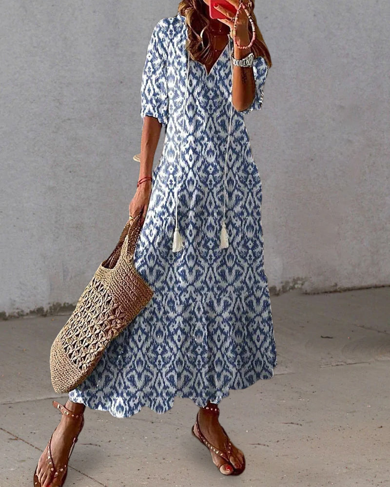 Women's Boho Maxi Dress for Wedding Guests in Purple 2