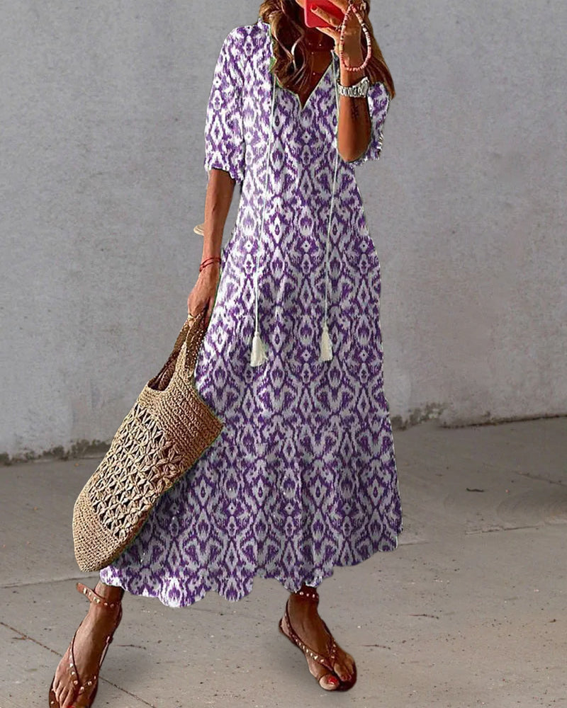 Women's Boho Maxi Dress for Wedding Guests in Purple 3