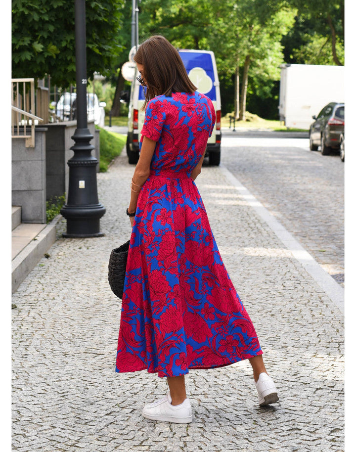 Women's Boho Maxi Dress for Wedding Guests in Rote Punkte 4
