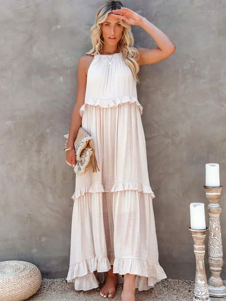 Women's Boho Maxi Summer Dress for the Beach in Beige 1