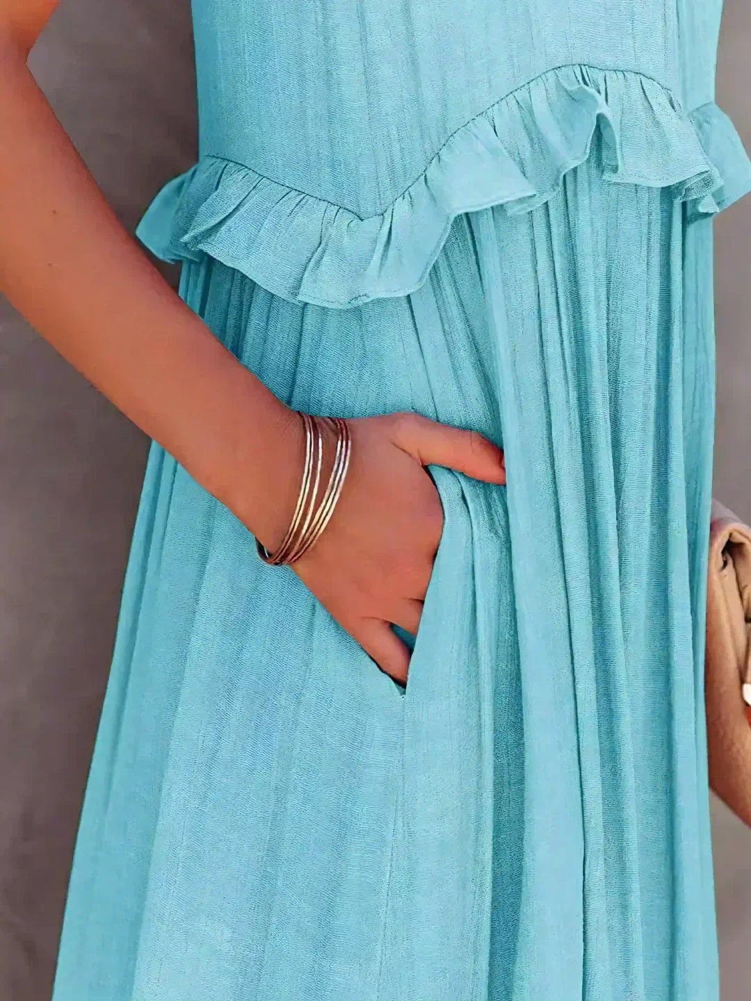 Women's Boho Maxi Summer Dress for the Beach in Beige 6