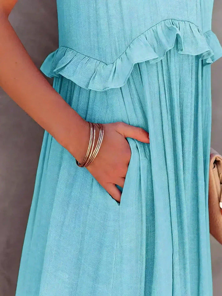 Women's Boho Maxi Summer Dress for the Beach in Beige 6