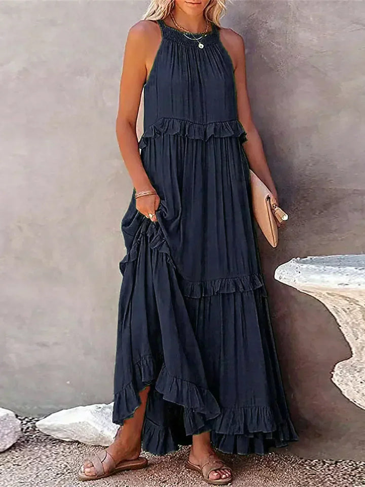 Women's Boho Maxi Summer Dress for the Beach in Green 2