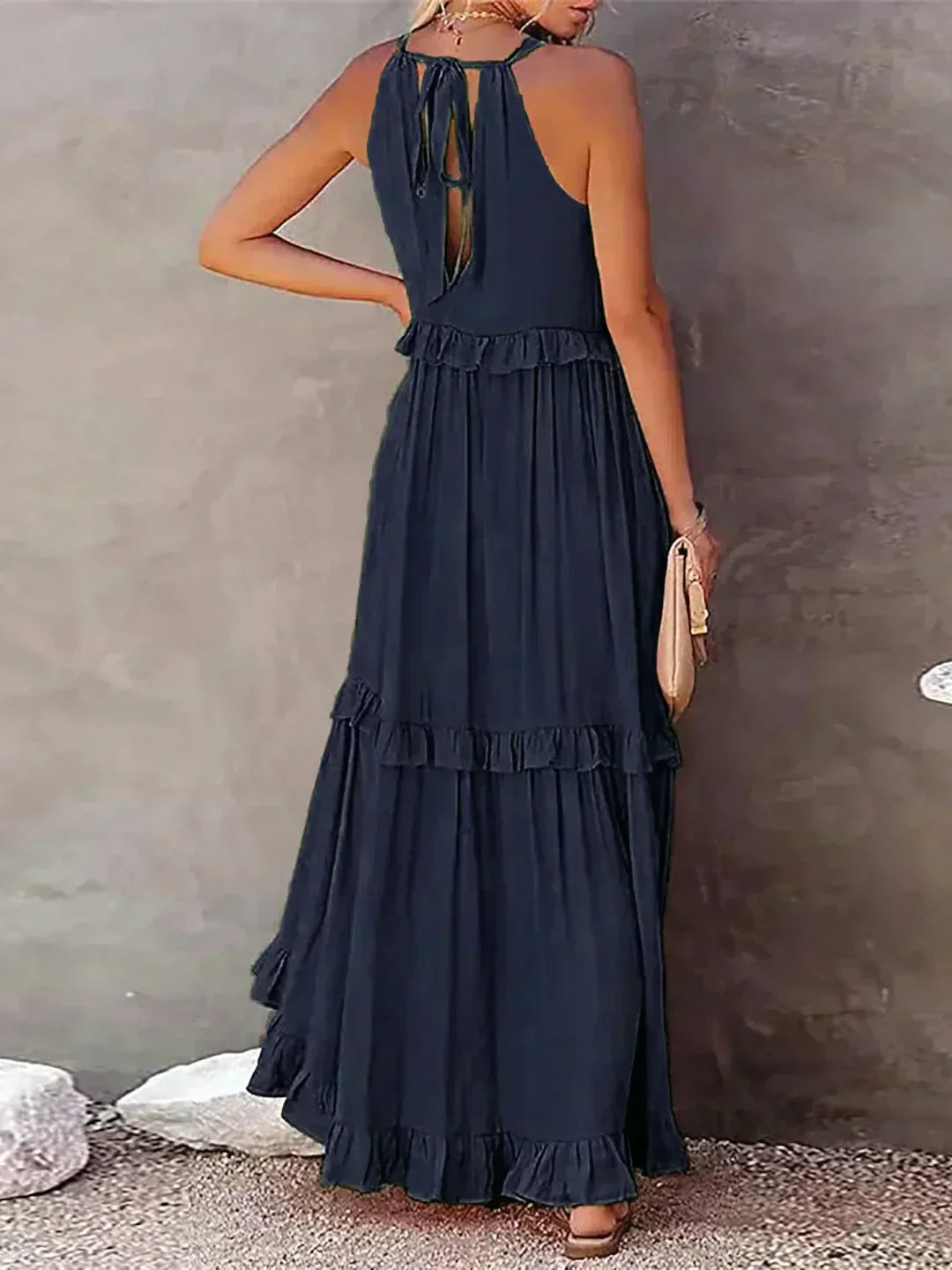 Women's Boho Maxi Summer Dress for the Beach in Green 3