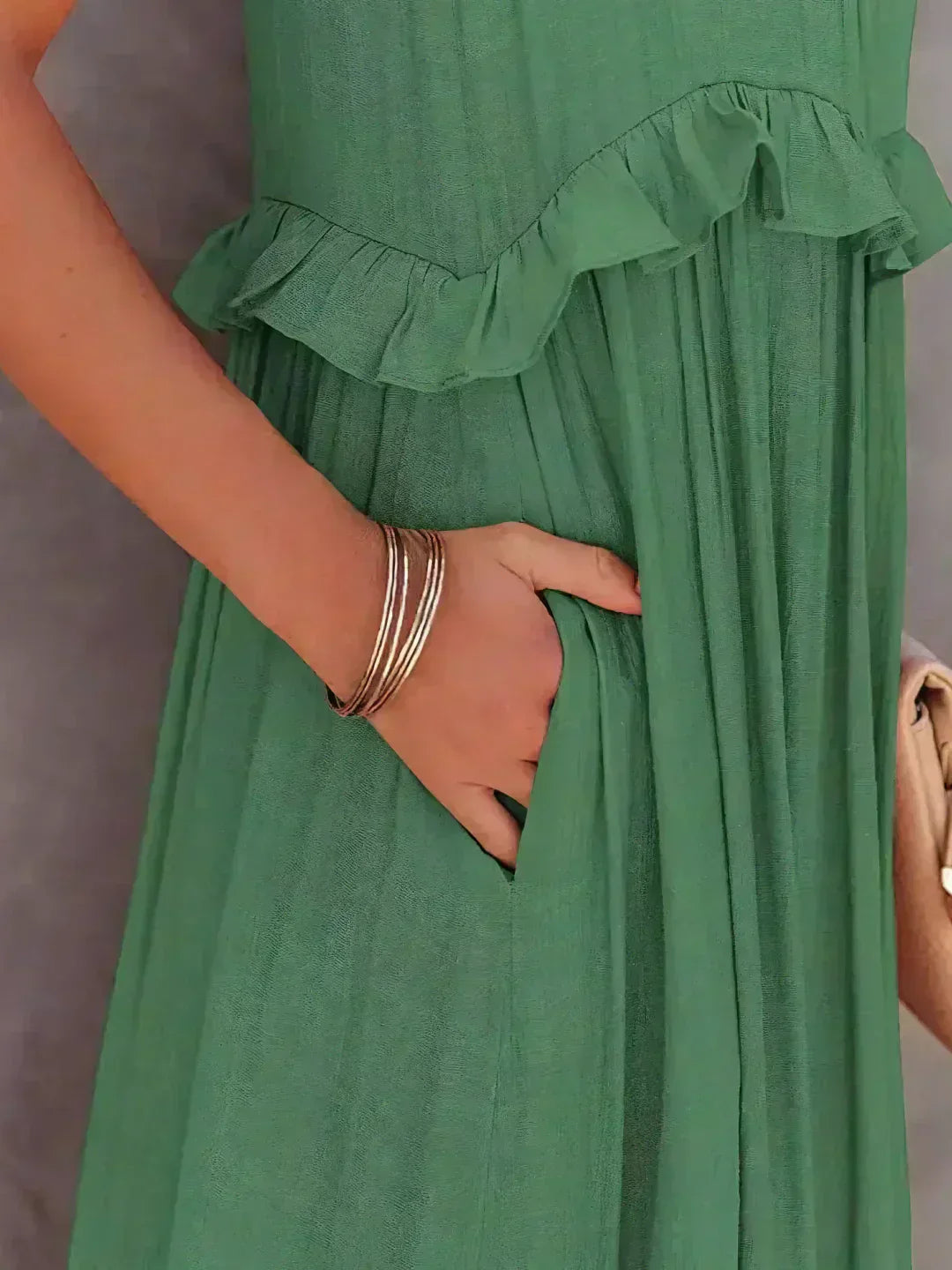 Women's Boho Maxi Summer Dress for the Beach in Green 5