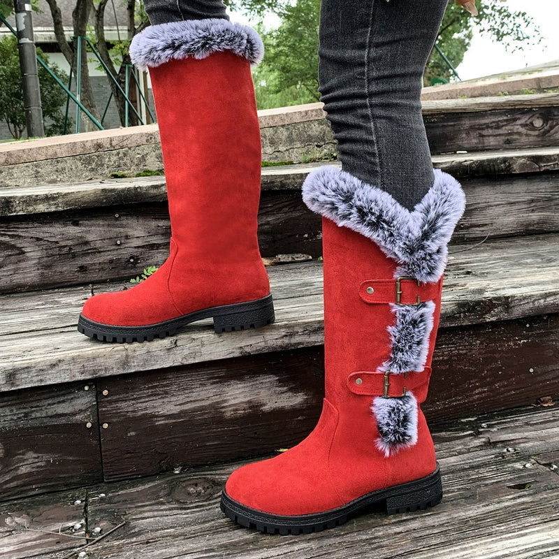 Women's Boots for Autumn with Plush Mid-Calf (2)