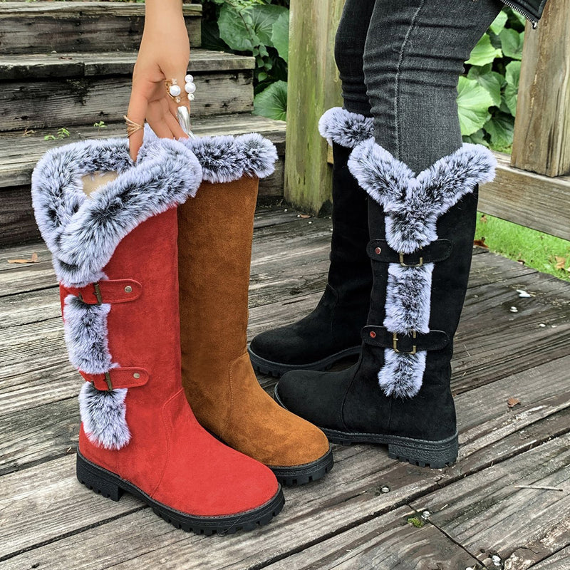 Women's Boots for Autumn with Plush Mid-Calf (3)