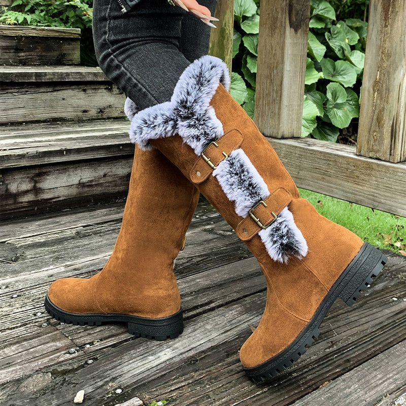 Women's Boots for Autumn with Plush Mid-Calf (5)