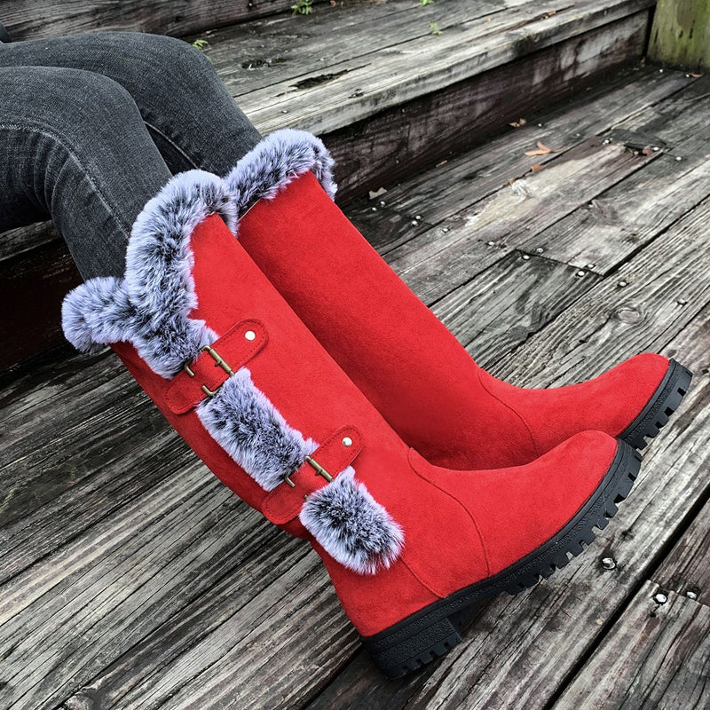 Women's Boots for Autumn with Plush Mid-Calf (7)