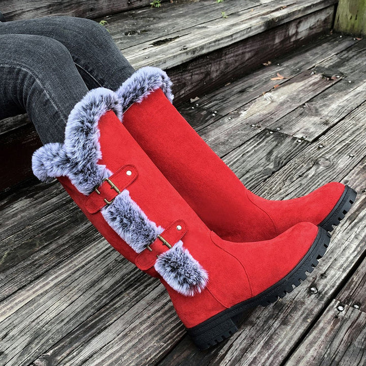 Women's Boots for Autumn with Plush Mid-Calf (7)